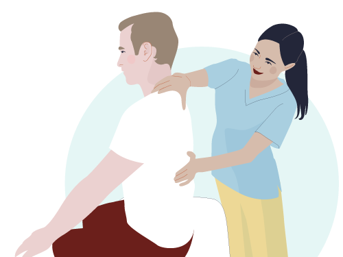 Illustration av fysioterapeut